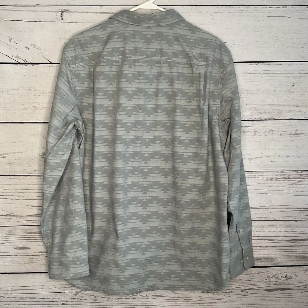 VTG The North Face Mens Aztec Tribal Southwestern Button Up Long Sleeve Shirt‎ L